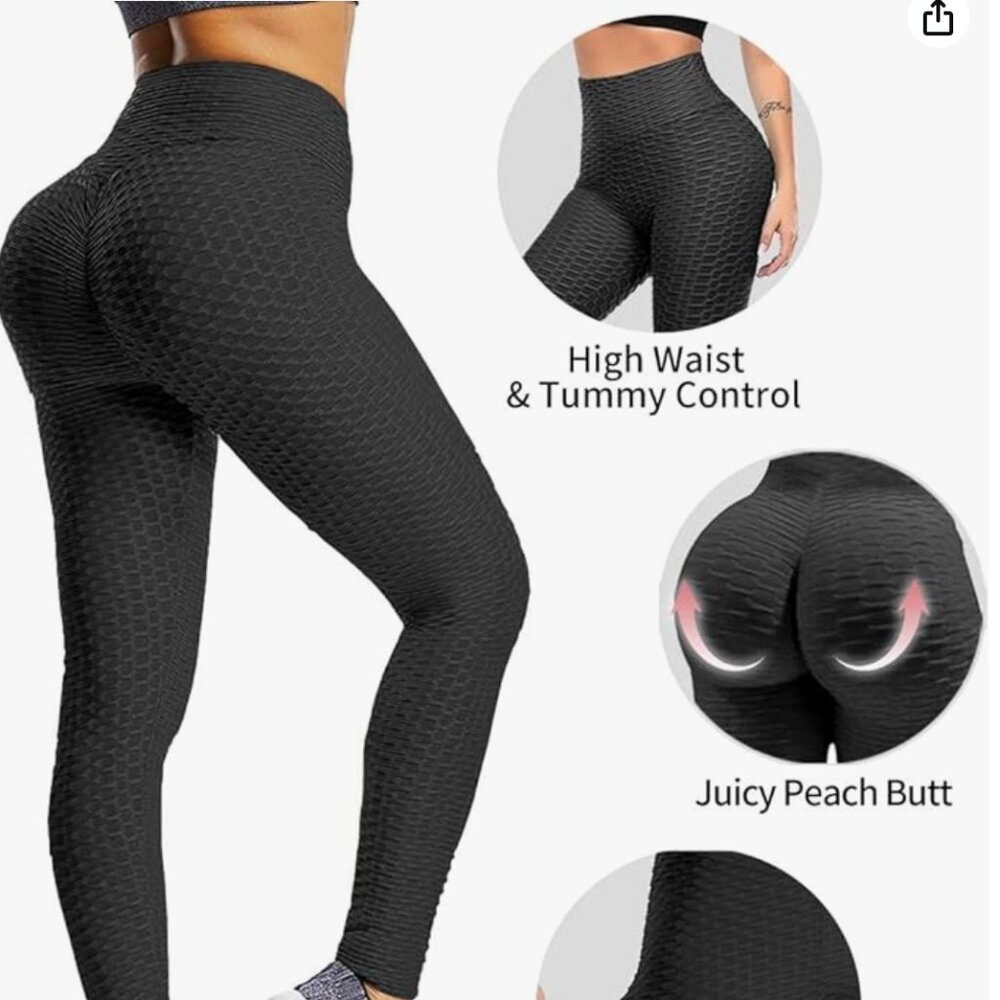 🖤 Black High-Waist Textured Leggings 🖤